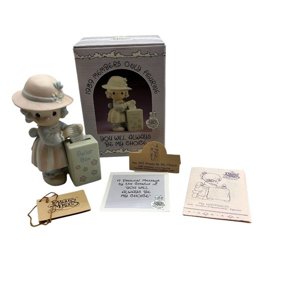 1989 PRECIOUS MOMENTS FIGURINE - YOU WILL ALWAYS BE MY CHOICE - PM-891 WITH BOX - Picture 2 of 13